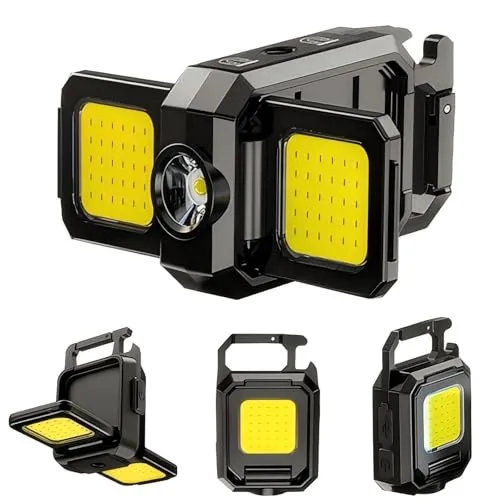 Mini Inspektionsleuchte,1200 Lumen Wiederaufladbare Arbeitsleuchte,LED Werkstattlampe mit Doppelter Lichtquelle und Magnet,Tragbare COB Taschenlampe mit 6 Modi für Autoreparatur,Camping,Notfall