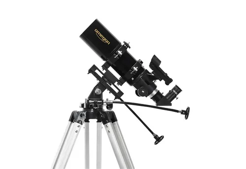 Omegon Teleskop AC 80/400 AZ-3 - Kompaktes Refraktor-Teleskop mit 80mm Öffnung und 400mm Brennweite. Ideal für Mond- und Naturbeobachtungen, leicht transportierbar und einsteigerfreundlich.