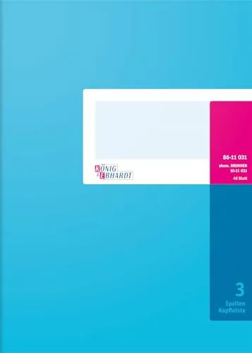 König & Ebhardt Spaltenbuch A4 kariert – 112148400 - Praktisches Spaltenbuch im A4-Format, kariert, ideal für strukturierte Notizen und übersichtliche Aufzeichnungen. Perfekt für Schule und Büro.