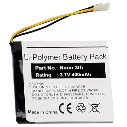 CHUNCAIL Akku 616-0337 für Apple iPod Nano 3 3G 3Gen 3TH MP3 A1236 Nano3, Li-Polymer Ersatzakku