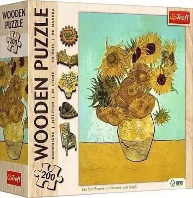 Puzzle 200 Drewniane Słoneczniki Vincent van Gogh 20249 Trefl 5900511202496