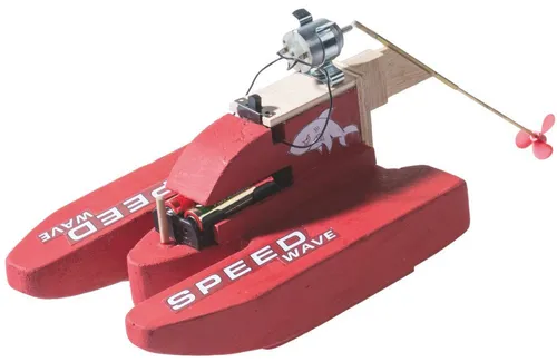 matches21 HOME & HOBBY Motorboot Speedboot Elektro-Bausatz 10 J Holzbaukasten