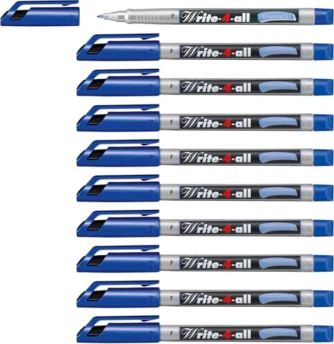 STABILO - Permanent-Marker - Write-4-all - fein - 10er Pack - blau