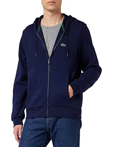 Lacoste Herren Sh9626 Sweatshirt, Marine, FR 8 /3XL - Kapuzenpullover für Herren mit klassischem Schnitt, aus aufgerautem Bio-Baumwoll-Fleece für höchsten Komfort und umweltfreundlich. Die Kängurutasche sorgt für praktische Aufbewahrung.