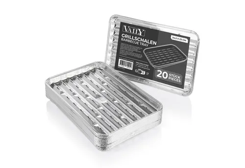 Vaily Grillschale Alu Grillpfanne Tropfschale für Grill und Backofen, (20-St)