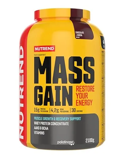 NUTREND MASS GAIN 2100g - Hochwertiger Mass Gainer für effektive Gewichtszunahme und Muskelzuwachs (Chocolate Cocoa)