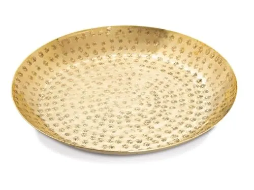 Amago home Dekoschale gold Knabberschale Deko Schalen silber Apfel Stern Ginkgo Blatt Farbe Kerzentablett ø 28cm gold