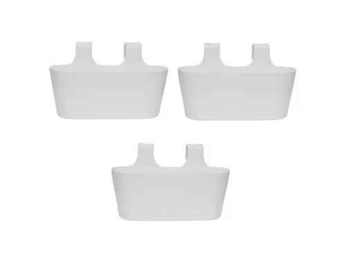 Engelland Blumenkasten Blumentopf zum Hängen - 3er Set, 5,5L - Blumenkästen mit Wasserauffangschalen, ideal für Balkongeländer bis 6 cm Breite. UV- und frostbeständig, aus robustem, recycelbarem PP-Kunststoff, einfach zu montieren und pflegeleicht.