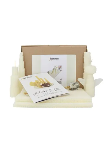 Wachsmann Bienenprodukte Bienenwachskerze Bastelset für Erwachsene - Kreatives Bastelset mit 10 Bienenwachsplatten und Hanfdochten. Ideal für DIY-Projekte und besondere Anlässe. Einfache Anleitung für individuelle Kerzen aus 100 % reinem Bienenwachs.