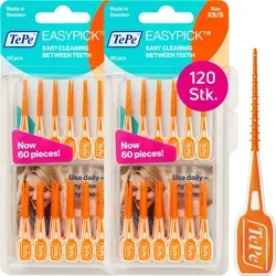 St. TePe EasyPick Interdental Zahnstocher im Doppelpack, XS/S - Praktisches Set mit 120 Interdental Zahnstocher (2 x 60 Stück) für eine gründliche Reinigung zwischen den Zähnen. Ideal für kleinere Zahnzwischenräume – perfekt für die tägliche Mundpflege.