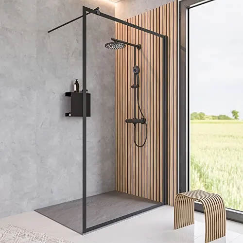 Schulte Walk-in-Dusche Alexa Style 2.0 - Duschwand mit Dekor Frame, 90x200 cm - Moderne Walk-In Duschkabine aus 6 mm ESG-Sicherheitsglas mit elegantem Dekor Frame. Die optionale fixil-Glasversiegelung sorgt für wasser- und schmutzabweisende Eigenschaften und erleichtert die Reinigung.