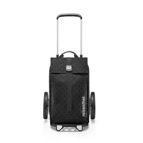 reisenthel Citycruiser Glossy Dots Black – Praktischer Einkaufstrolley mit vielseitigen Fächern - Einkaufstrolley aus robustem, recyceltem Material mit 40 l Volumen, 4-fach höhenverstellbarem Griff und vielseitiger Nutzung – perfekt für den Einkauf!