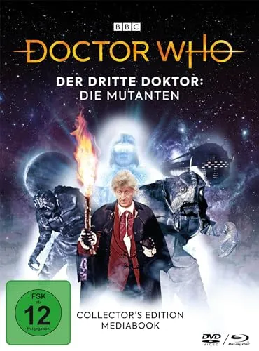Doctor Who: Der Dritte Doktor - Die Mutanten LTD. (+ 2 DVDs) [Blu-ray] - Filme, exklusive Limited Edition mit 2 zusätzlichen DVDs und spannenden Abenteuern des Dritten Doktors, ideal für Sammler und Fans.