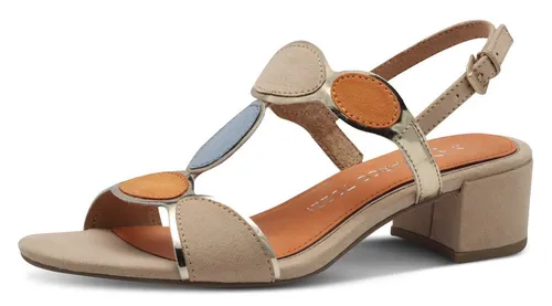 MARCO TOZZI Damen Sandalen mit Absatz – Vegan, Braun (Biscuit Comb), 42 EU - Mit der MT Feel Me Technologie erleben Sie höchsten Tragekomfort. Der elegante Blockabsatz bietet stabilen Halt, während der verstellbare Riemen für einen perfekten Sitz sorgt.