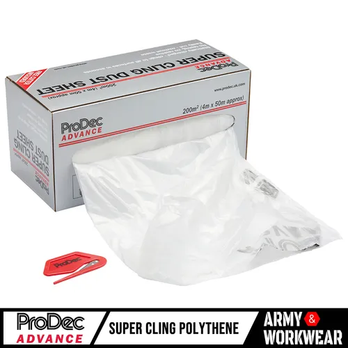 Prodec Super Klebe Tuch Rolle, Klar, Statische Geladen Polyäthylen Gratis Cutter
