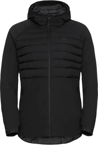 Odlo Ascent S-Thermic Hooded Jacke Schwarz L für Frauen - Outdoorjacken mit mittlerer Isolierung, kombiniert G-Loft Eco und Primaloft ThermoPlume für besten Komfort bei Aktivitäten in der Natur.
