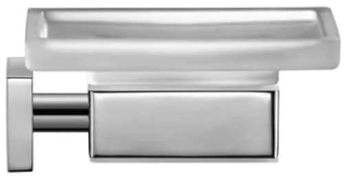 Duravit Seifenschale Karree Glas matt, chrom - Seifenschale aus hochwertigem Glas mit elegantem Chrom-Finish, ideal für ein modernes Badezimmer-Design.