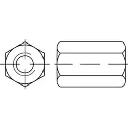 Sechskantmuttern M16, DIN 6334, Stahl 10 - Eisenwaren, robuste Sechskantmuttern aus hochfestem Stahl, ideal für anspruchsvolle Anwendungen mit hoher Vorspannkraft von 115,7 kN.