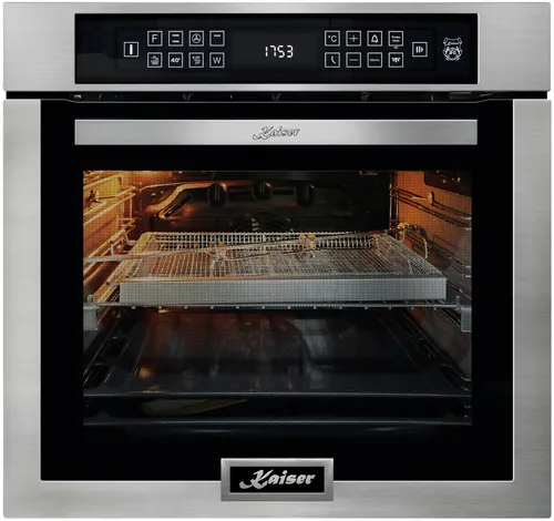 Kaiser Küchengeräte Backofen Einbau Elektrobackofen,Edelstahl,86 L 15 Fkt., LED-Display EH 6306 N R, mit 1-fach-Teleskopauszug, Katalytische Selbstreinigung