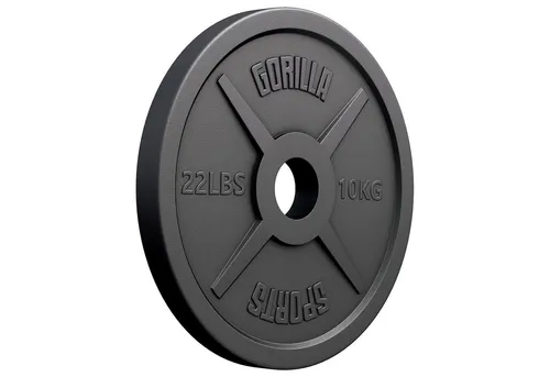 GORILLA SPORTS Hantelscheibe 10 kg, Gusseisen - Hantelscheiben aus Gusseisen, ideal für effektives Krafttraining und vielseitig einsetzbar in jedem Home Gym.