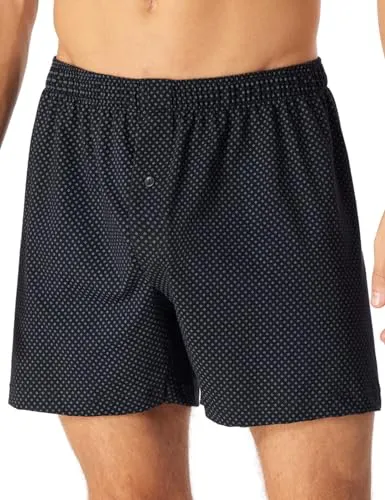 Schiesser Herren Boxershort für Männer weich und bequem ohne Gummibund Bio Baumwolle-Cotton Casual Unterwäsche, schwarz_180506, 7/ XL