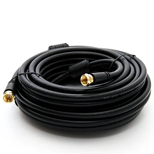 Premium X 5m BASIC-LINE SAT TV Antennenkabel F-Anschlusskabel Koaxial-Kabel mit Mantelstromfilter HDTV 4K - Schwarz