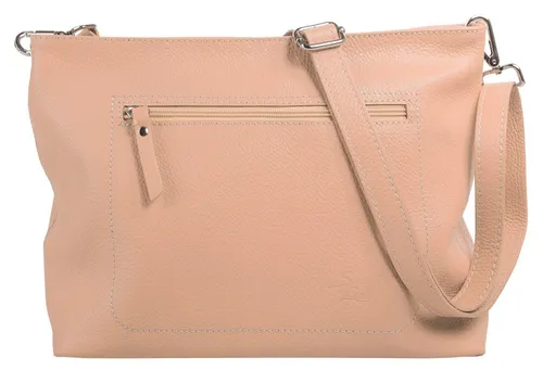 Samantha Look Umhängetasche Damen 020616 rosa - Umhängetasche aus 100 % Rindleder, verstärkter Boden für Stabilität und längenverstellbarer Schultergurt für individuellen Komfort. Ideal für Business und Freizeit.