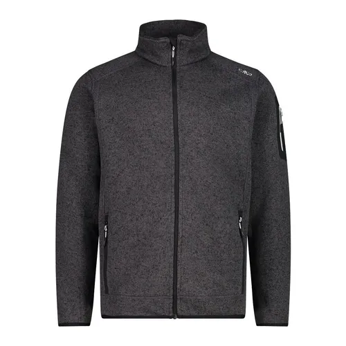 CMP MAN Jacket nero-glacier (44UE) 46 - Funktionsjacke für Herren, atmungsaktiv und strapazierfähig aus 100% Polyester, ideal als Midlayer oder äußere Schicht. Mit praktischen Reißverschlusstaschen und 4-Jahreszeiten-Tauglichkeit.