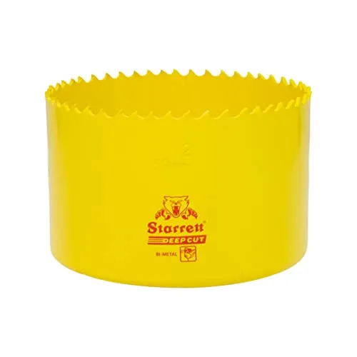 Starrett Tiefschnitt-Lochsäge - DCH0312 Hochleistungs-Bimetall mit zusätzlichen Kobalt-HSS-Zähnen - für Metalle, Holz, Gusseisen, Glasfaser-Kunststoffe - 89 mm