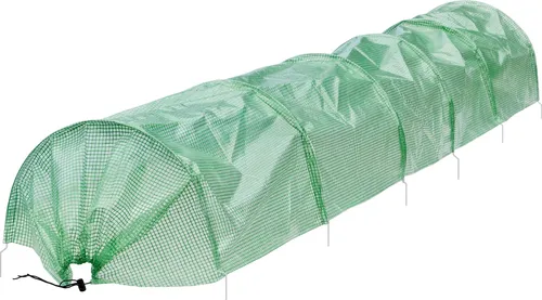 ECD Germany Pflanztunnel Folientunnel mit Stahlrahmen - Pflanztunnel aus UV-stabiler PE-Gitterfolie, lichtdurchlässig und witterungsbeständig. Ideal für Gartenliebhaber, die ihre Pflanzen optimal schützen möchten.