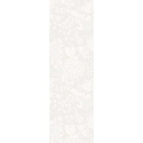 Garnier Thiebaut Tischläufer Mille Giverny Blanc 54x174 cm - Eleganter Tischläufer aus 100% reiner Baumwolle mit Green Sweet Fleckschutz, ideal für elegante Anlässe und leicht zu reinigen bei 40 Grad.