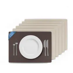 Bestlivings Tischset Beige, 33x46 cm - Hochwertige Platzsets in edler Lederoptik, beidseitig nutzbar für individuelle Tischgestaltung. Wasserabweisend und pflegeleicht – ideal für den täglichen Gebrauch und besondere Anlässe.