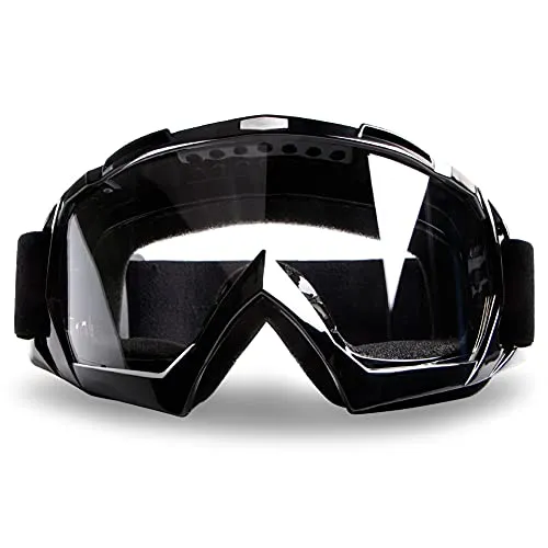4-FQ Motocross Brille, Motorradbrille, Hochwertige Off Road Racing Crossbrille, Anti Fog UV Schutzbrille Sportbrille Retro Radbrille für ATV Dirt Bike, Verstellbarer Brille für Brillenträger (clear)