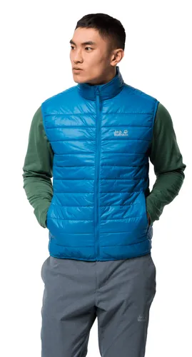 Jack Wolfskin Herren Jwp Vest M - Leichte Steppweste in Blue Pacific, Größe L - SALE Outdoor - Winddichte Steppweste mit atmungsaktiver Kunstfaser-Wattierung, ideal für unterwegs und umweltfreundlich aus recycelten Materialien gefertigt.