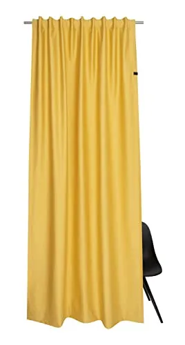 SCHÖNER WOHNEN-Kollektion Vorhang Soft, blickdicht mit Lederapplikation - Fertiggardinen, eleganter blickdichter Vorhang aus Baumwolle mit Lederapplikation, erhältlich in 8 Farben und 2 Größen für stilvolles Wohnen.