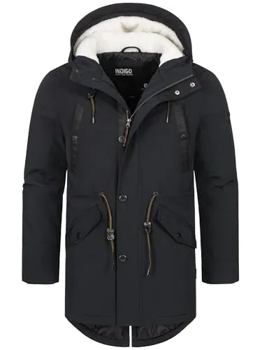 Indicode Winterjacke INBenicio blau M - Funktionsjacke für die Saison 2023/2024, ausgestattet mit einer praktischen Kapuze und Regular Fit für optimalen Tragekomfort.
