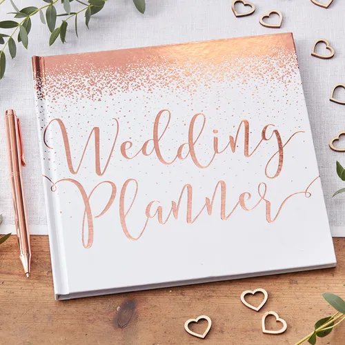Hochzeitsplaner 'Wedding Planner' roségold weiß Buch Hochzeit Planer englisch