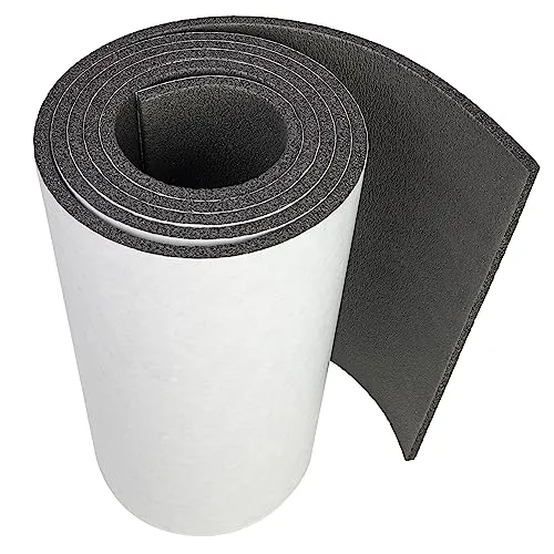 HASKYY 0,5QM Premium Dämmmatte Akustikmatte selbstklebend Auto Wohnwagen Schallschutzmatte Schaumstoffrolle Mattenrolle 25x200x0,6 cm Feuerfest Wasserdicht Schaumstoffplatte Moosgummi
