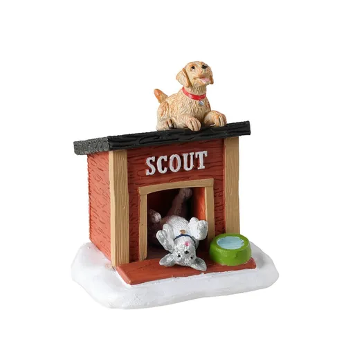 Lemax-34098-914, Scout`s Home, Hundehütte, Weihnachtsdorf, Pfandfinder