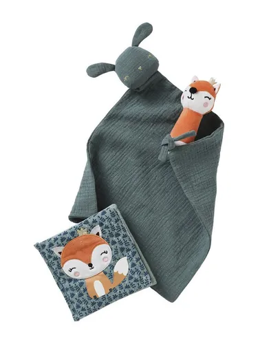 vertbaudet Schmusetuch Baby Geschenk-Set: Schmusetuch, Rassel & Stofftuch