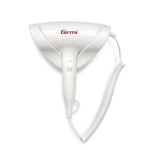 Girmi PH03 Haartrockner zur Wandmontage, 1700 W, 2 Geschwindigkeiten und 2 Temperaturen, Wandmontage, Thermostat, Überhitzungsschutz, Weiß