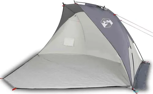 vidaXL Strandzelt Grau 268x223x125 cm - Strandmuschel aus wasserdichtem 185T Polyester, idealer Schutz vor Sonne und Wind für entspannte Tage am Strand oder beim Planschen.