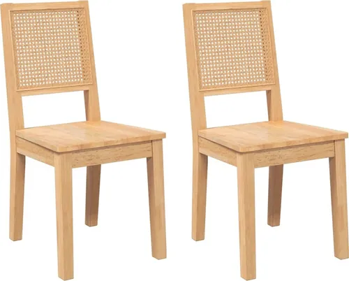 vidaXL Esszimmerstühle 2 Stk. Massivholz Gummibaum von vidaXL