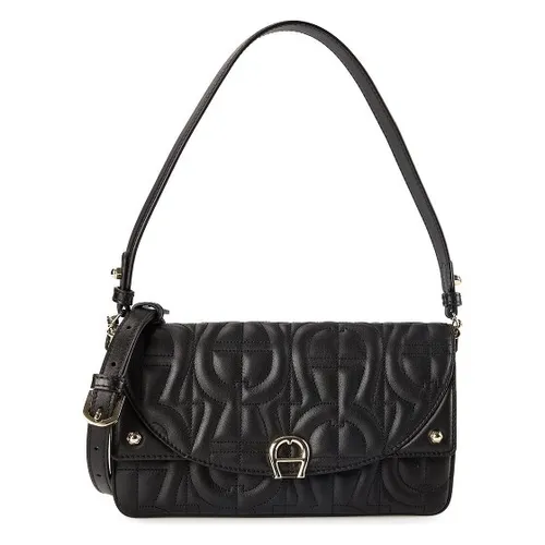 AIGNER Diadora Umhängetasche aus Leder 23 cm schwarz in schwarz von Aigner