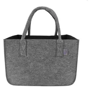 Idea-Home Einkaufstasche Valencia Shopper, dunkelgrau, aus Filz, faltbar, mit Henkeln, 40 x 27 cm