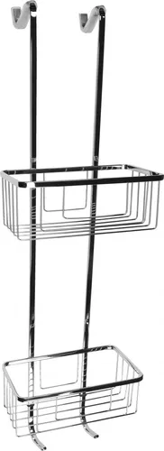 Cornat Einhänge-Duschkorb - Praktisches Duschregal mit Glaskantenschutz - Duschkörbe & Duschablagen mit zwei extra hohen Körben und integrierten Haken für mehr Ordnung im Bad. Einfache Montage ohne Bohren und aus rostfreiem Edelstahl für Langlebigkeit.