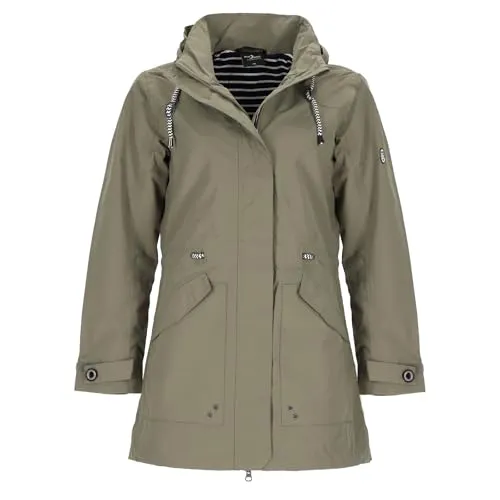 Blue Wave Damen Funktionsparka Mina - Wasserdicht und Atmungsaktiv in Schilf Größe 54 - FUNKTIONSPARKA FÜR DAMEN - Modische und praktische Outdoor-Jacke mit 10.000 mm Wassersäule, atmungsaktiv und ideal für wechselhaftes Wetter.