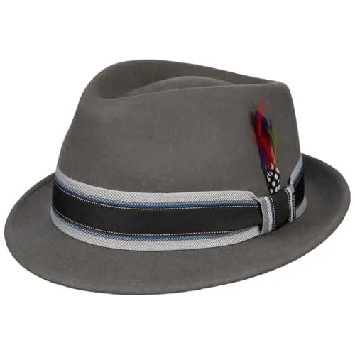 Stetson Trilby Wollfilzhut grau XL (60-61 cm) - Caps & Hüte – Hochwertiger Wollfilzhut mit Baumwollfutter für optimalen Tragekomfort und stilvolles Design.