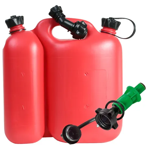 Kombikanister 5,5+3L rot PLUS Einfüllsystem GRÜN & Ausgiesser Doppelkanister