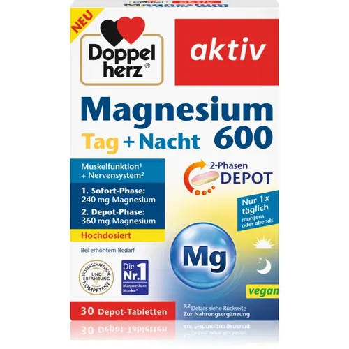 Doppelherz Magnesium Tag + Nacht 600 Tabletten trägt zur normalen Funktion des Nervensystems bei 30 TABL
